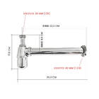 Sifão Metálico Fixo Para Banheiro Com Copo 7/8" X 1 1/4" Com