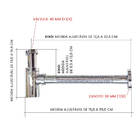 Sifão Metálico Flexível Articulado Para Banheiro Com Copo 1 1