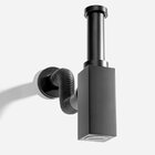 Sifão Metálico Flexível Com Copo Para Banheiro (square Preto