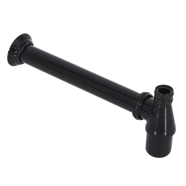 Sifão com Copo para Banheiro Preto Brilhante 1x1.1/2" 30cm Fani