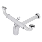 Sifão com Copo para Cozinha Rígido Metal Cromado 1.1/2" 35,8cm Esteves