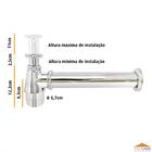 Sifão Para Tanque Em Latão Cromado 1.1/4 X 2 X 20cm