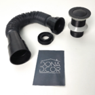 Sifão Preto Flexível De Pia Banheiro E Válvula Inox 1 1/4 Pre