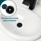 Sifão Preto Flexível De Pia Banheiro E Válvula Inox 1 1/4 Pre