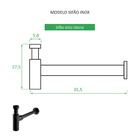 Sifão Preto Fosco Inox Para Cuba De Banheiro