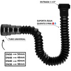 Sifão Sanfonado 61cm Preto + Engate Mangueira Flexível 40cm X