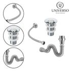 Sifão Sanfonado + Engate Flexível 40cm + Válvula Lavatório Co