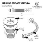 Sifão Sanfonado + Engate Flexível 40cm + Válvula Lavatório Co