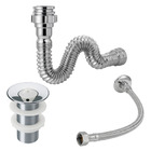 Sifão Sanfonado + Engate Flexível 40cm + Válvula Lavatório Co