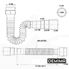 Sifão Sanfonado Ajustável Tubo Multiuso Universal Demima