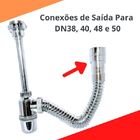 Sifão Sanfonado C/copo Flexível Universal Plastico Cromado Pa