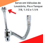 Sifão Sanfonado C/copo Flexível Universal Plastico Cromado Pa