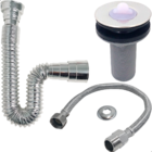 Sifão Sanfonado Cromado Engate Mangueira Flexível Inox 40cm V