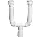 Sifão Sanfonado Duplo 80cm Branco Com Valvula