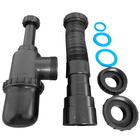 Sifão Sanfonado Extensivo Universal Preto Com Copo Preto