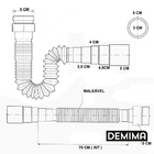Sifão Sanfonado Flexível Cromado Pia Banheiro Tubo Ajustável