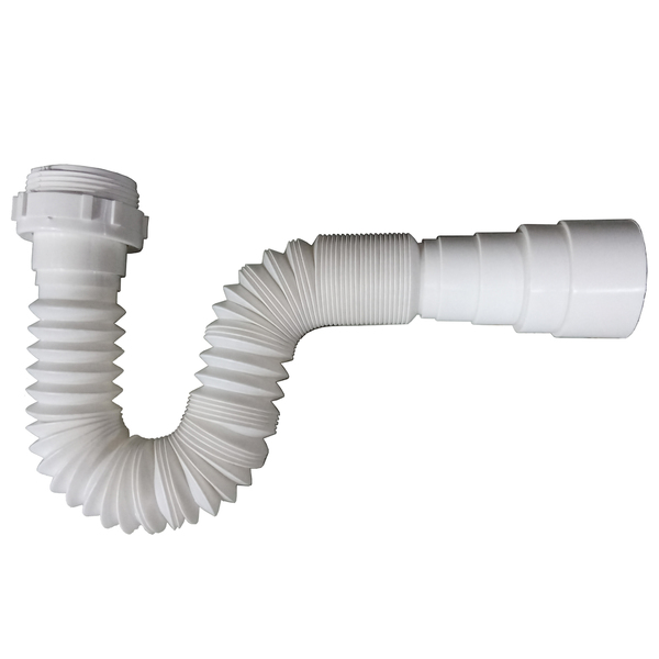 Sifão Sanfonado Pia Flexível Extensível Universal Branco