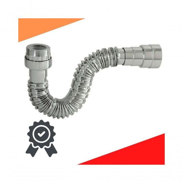 Sifão Sanfonado Pia Flexível Extensível Universal Cromado