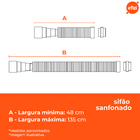 Sifão Sanfonado PVC Branco Fortlev