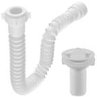 Sifão Sanfonado Universal 61cm Branco + Válvula De Lavatório