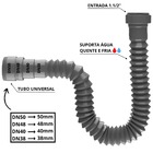 Sifão Sanfonado Universal 61cm Prata + Válvula De Lavatório 7