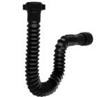 Sifão Sanfonado Universal 61cm Preto + Fita Veda Rosca