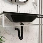 Sifão Sanfonado Universal 61cm Preto + Fita Veda Rosca