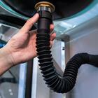 Sifão Sanfonado Universal 61cm Preto + Fita Veda Rosca