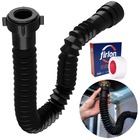 Sifão Sanfonado Universal 61cm Preto + Fita Veda Rosca