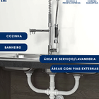 Sifão Sanfonado Universal Branco Duplo 70cm Ajustável Para La