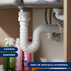 Sifão Sanfonado Universal Branco Simples 70cm Ajustável Para