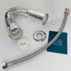 Sifão Sanfonado Universal Cromado E Engate Mangueira Flexível