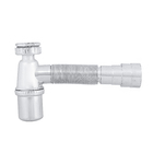 Sifão Sanfonado Universal com Copo Plástico Cromado 1", 1.1/4" e 1.1/2" 25cm Esteves