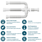Sifão Triplo Extensivo Branco Cozinha E Lavatório - 030406