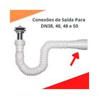 Sifão Universal Branco Banheiro + Válvula Lavatório 7/8