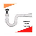 Sifão Universal Branco Banheiro + Válvula Lavatório 7/8