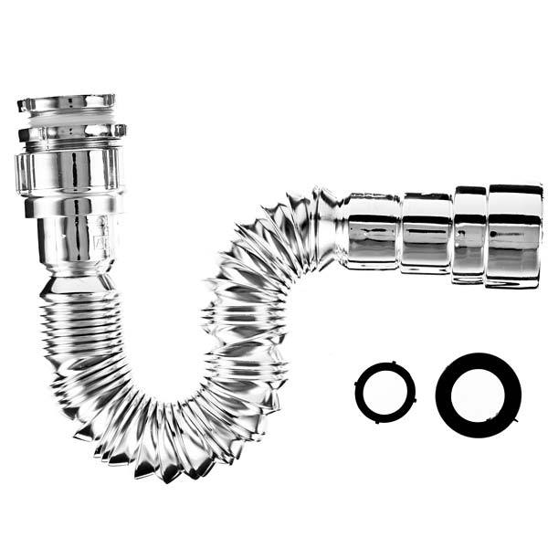 Sifão Universal sanfonado Cromado Plástico 1", 1½" e 1¼" 1 ½" e 2" 32cm Astra