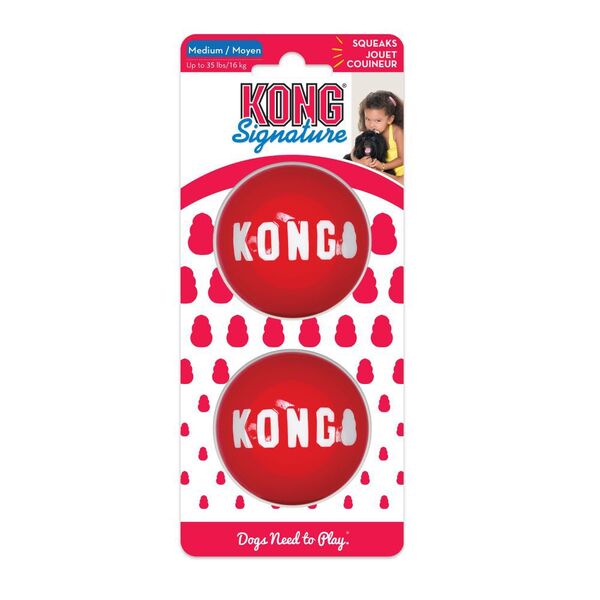 Signature Ball Kong Kit 2 Bolas Com Apito Para Cães - M