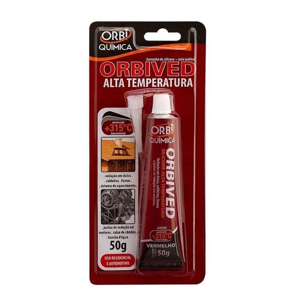 Silicone Acético Alta Temperatura 50g Emb. C/ 12 Un. - Orbi Q
