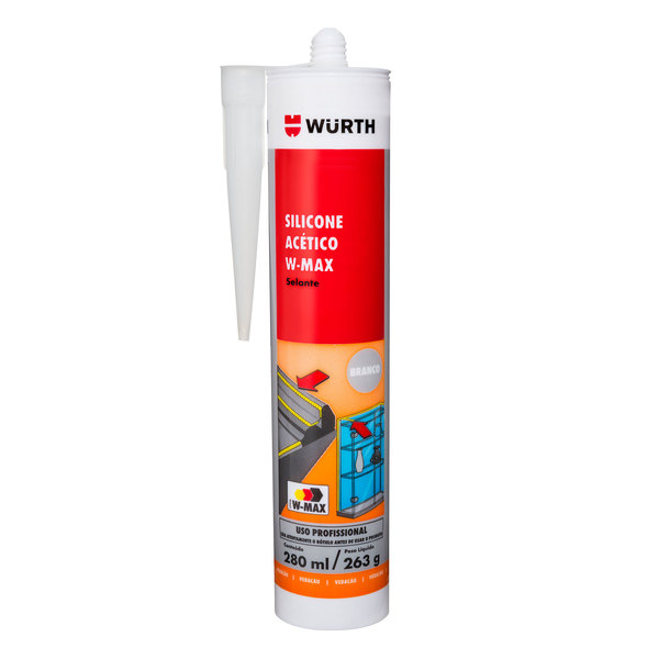 Silicone Acético Selante Branco Wurth W-max - 280 Ml