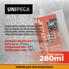 Silicone Alta Temperatura Vermelho 280ml Unipega