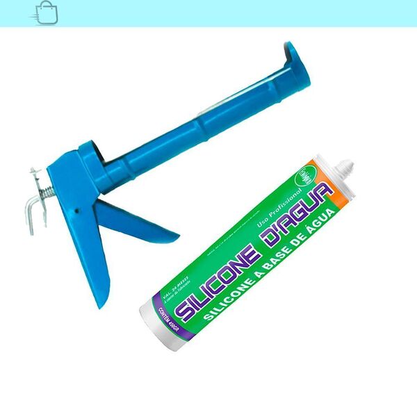 Silicone Branco 450g Selante Acrílico Base Dágua E Aplicador