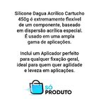 Silicone Dagua Acrilico Cartucho 450g Cinza E Aplicador
