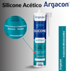 Silicone Incolor Acético Transparente 260g Uso Geral Argacon