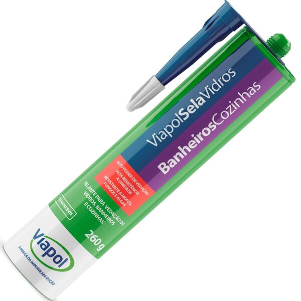 Silicone Viapol Selavidros Acético Incolor Banheiros E Cozinh