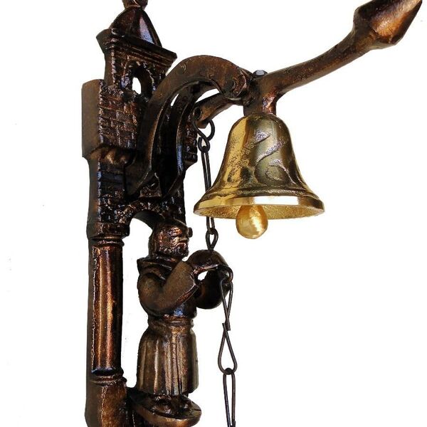 Sineta (sino) Bronze De Parede Modelo Frade Colonial Grande