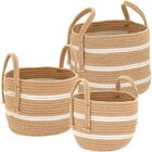 Singara Cesta Decorativa Organizadora Cachepô Tecido Bege 3 P