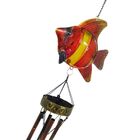Sino Ventos Tradicional Peixe Colorido Aluminio Vermelho