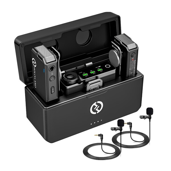 Sistema Microfone De Lapela Hollyland Lark Max Duo Preto