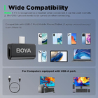 Sistema Microfone Sem Fio Boya Omic-u Usb C Lapela Preto